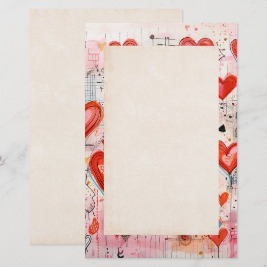 Muster der Liebe Briefpapier (Vorne/Hinten)