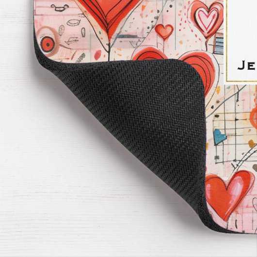 Muster der Liebe für rote Herzen Mousepad (Ecke)