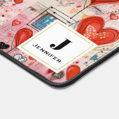 Muster der Liebe für rote Herzen Schreibtischunterlage (Ecke)