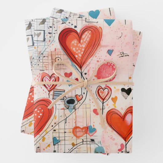 Muster der Liebe Geschenkpapier Set (Beispiel)