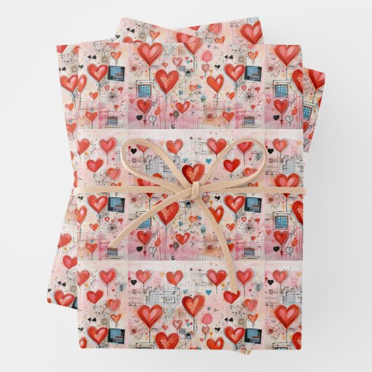 Muster der Liebe Geschenkpapier Set (Beispiel)