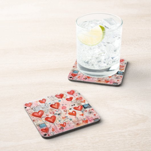 Muster der Liebe Getränkeuntersetzer (Rechte Seite)