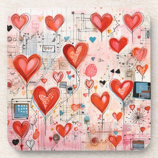 Muster der Liebe Getränkeuntersetzer (Vorderseite)