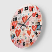 Muster der Liebe Große Wanduhr (Winkel)