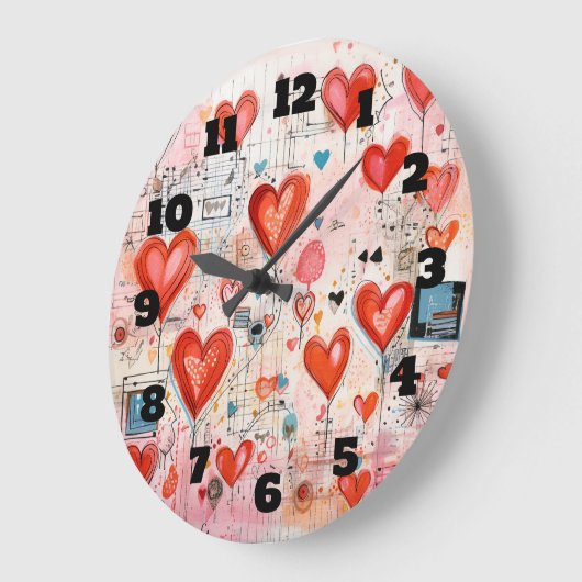 Muster der Liebe Große Wanduhr (Winkel)