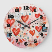 Muster der Liebe Große Wanduhr (Vorderseite)