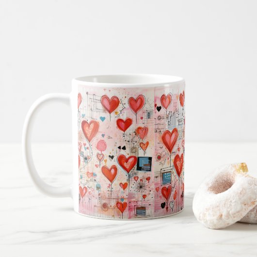 Muster der Liebe Kaffeetasse (Mit Donut)
