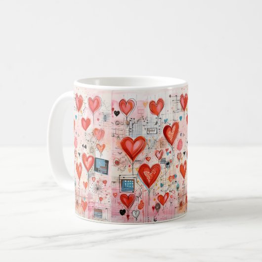 Muster der Liebe Kaffeetasse (Vorderseite Links)