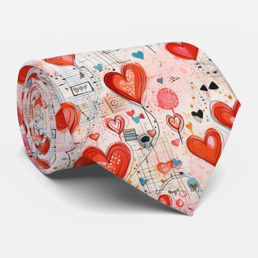 Muster der Liebe Krawatte (Gerollt)