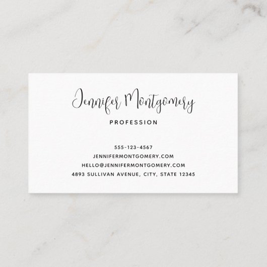 Muster der Liebe Visitenkarte (Rückseite)