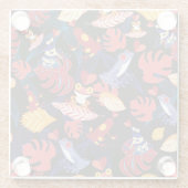 Muster der Liebhaber-Frösche 2 Glasuntersetzer (Rückseite)