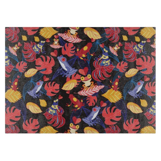 Muster der Liebhaber-Frösche Schneidebrett (Vorderseite)