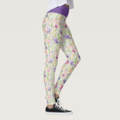 Muster der Lila rosa bläsernen Blume Leggings (Rechts)