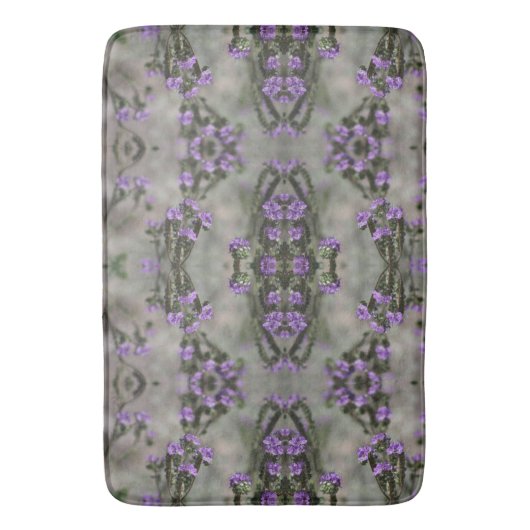 Muster der lila Wildblume Badematte (Vorderseite Vertikal)