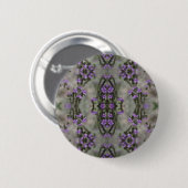 Muster der lila Wildblume Button (Vorne & Hinten)