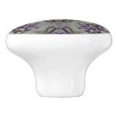 Muster der lila Wildblume Keramikknauf (Seitenansicht)