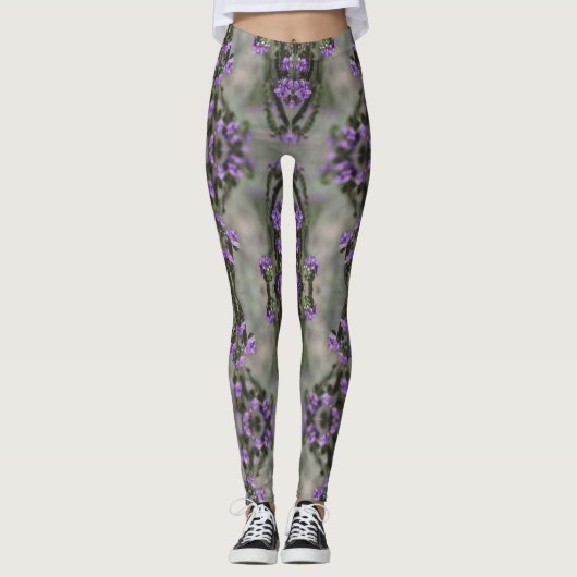 Muster der lila Wildblume Leggings (Vorderseite)