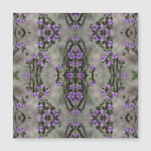 Muster der lila Wildblume Magnetkarte (Vorderseite)