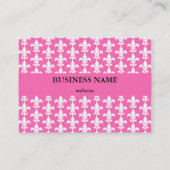 Muster der Lilie in Weiß und Heiß Rosa Visitenkarte (Rückseite)