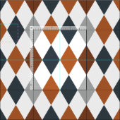 Muster der Longhorn Burnt Orange & Grau Raute Stoff (Kachel)
