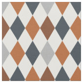 Muster der Longhorn Burnt Orange & Grau Raute Stoff (Nahaufnahme)