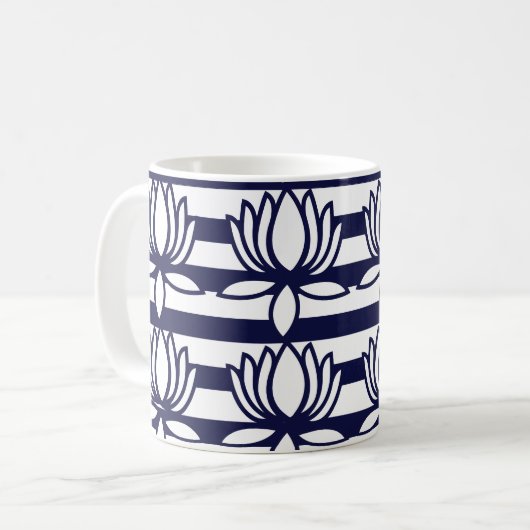 Muster der Lotus-Blume Kaffeetasse (Vorderseite Links)