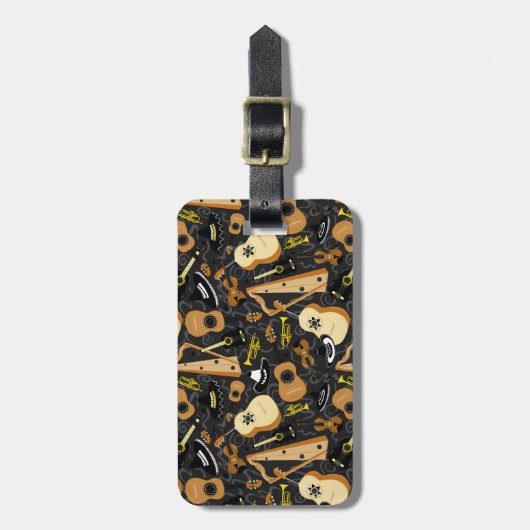 Muster der Mariachi Band Instruments Gepäckanhänger (Vorderseite vertikal)
