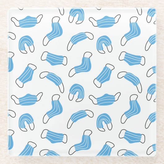 Muster der medizinischen Maske Glasuntersetzer (Vorderseite)