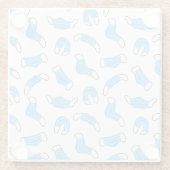 Muster der medizinischen Maske Glasuntersetzer (Rückseite)