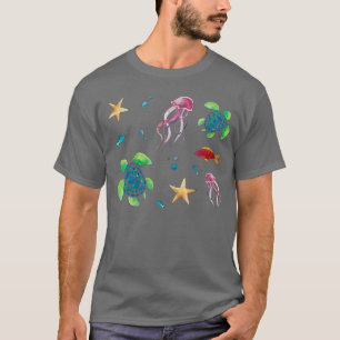 Muster der Meeresbewohner T-Shirt