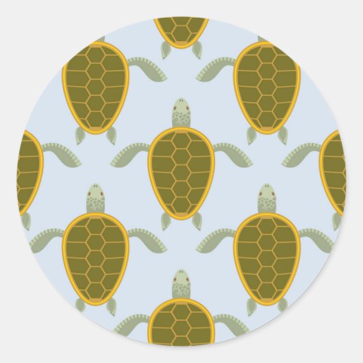 Muster der Meeresschildkröten Runder Aufkleber (Vorderseite)