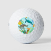 Muster der Meeresschildkröten und -korallen Golfball (Vorderseite)