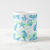 Muster der Meeresskizze Jumbo-Tasse (Vorderseite)