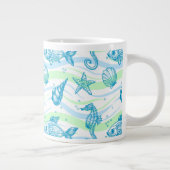 Muster der Meeresskizze Jumbo-Tasse (Rechts)