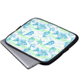 Muster der Meeresskizze Laptopschutzhülle (Vorne Knopf)