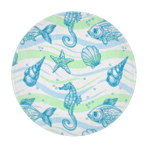 Muster der Meeresskizze Schneidebrett