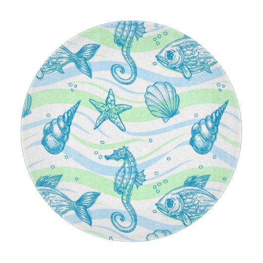 Muster der Meeresskizze Schneidebrett (Vorderseite)