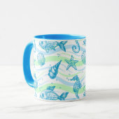 Muster der Meeresskizze Tasse (Vorderseite Links)