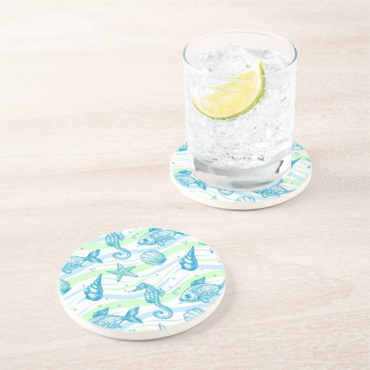 Muster der Meeresskizze Untersetzer (Seite)