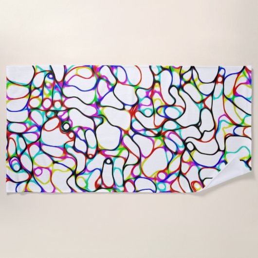 Muster der mehrfarbigen Kurve Strandtuch (Vorderseite)