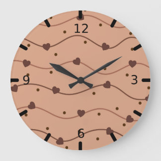 Muster der Milchherz-Schokolade Große Wanduhr