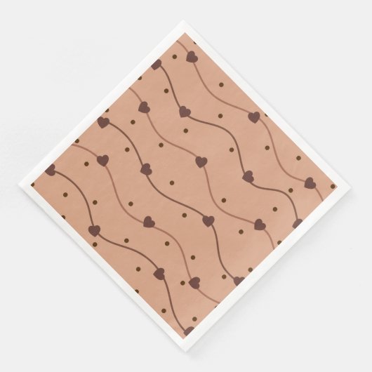 Muster der Milchherz-Schokolade Serviette (Ecke)