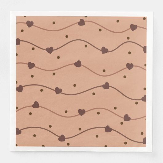 Muster der Milchherz-Schokolade Serviette (Vorderseite)