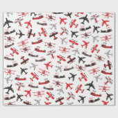 Muster der Militärflugzeuge des Zweiten Weltkriegs Geschenkpapier (Flach)