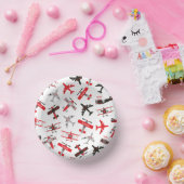 Muster der Militärflugzeuge des Zweiten Weltkriegs Pappteller (Party)