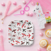 Muster der Militärflugzeuge des Zweiten Weltkriegs Pappteller (Party)