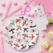 Muster der Militärflugzeuge des Zweiten Weltkriegs Pappteller (Party)