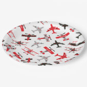 Muster der Militärflugzeuge des Zweiten Weltkriegs Pappteller (Schrägansicht)