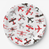 Muster der Militärflugzeuge des Zweiten Weltkriegs Pappteller (Vorderseite)