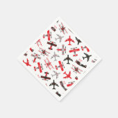 Muster der Militärflugzeuge des Zweiten Weltkriegs Serviette (Ecke)